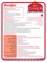50s Diner Menu